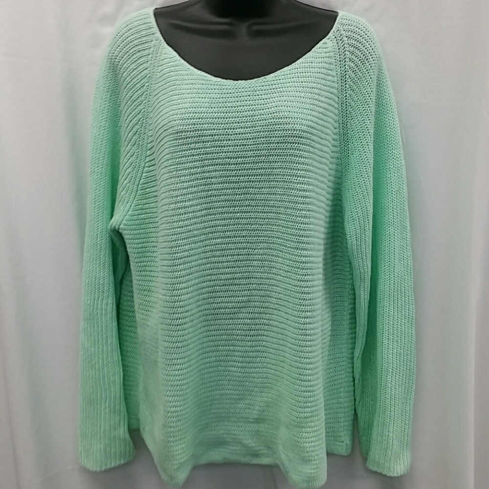 Eileen Fisher open knit ballet neckline  sweater